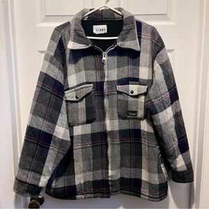 Vintage CODET Jacket Heavy Wool Hunting Plaid Canada Black Mackinaw Large Men